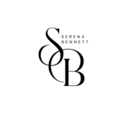 Serena Bennett Official logo featuring SB monogram and Serena Bennett text Serena Bennett author logo