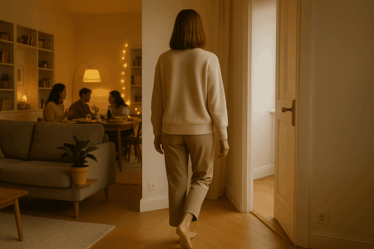 person closing door to rest – setting boundaries and protecting your peace